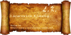 Lazarovics Klaudia névjegykártya
