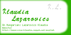 klaudia lazarovics business card
